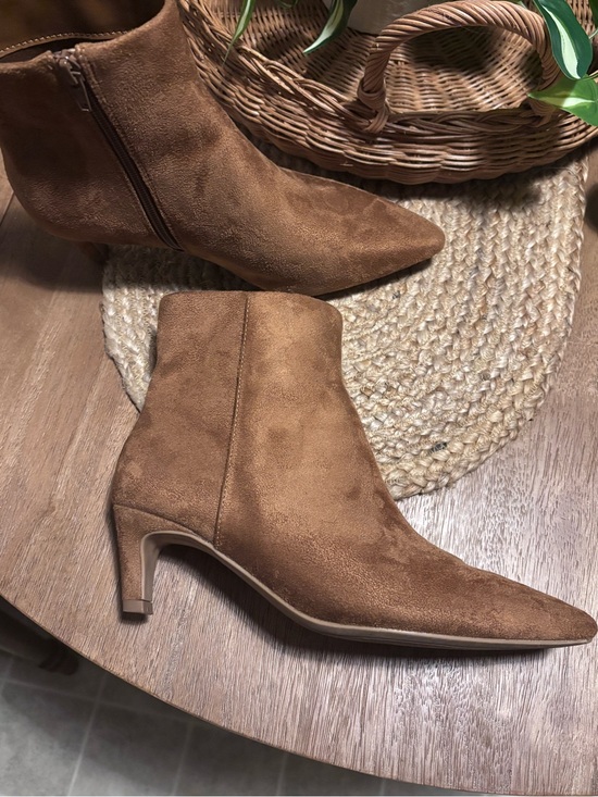 Universal Thread Shoes - Universal Thread Brown Pointed Toe Suede Ankle Boots Kitten Heels